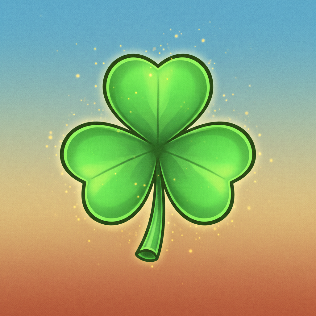 Groene Clover symbool met vier bladeren die muntwaarden vermenigvuldigt