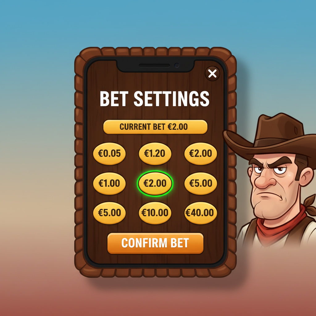 Le Cowboy - inzet instellingen op mobiel