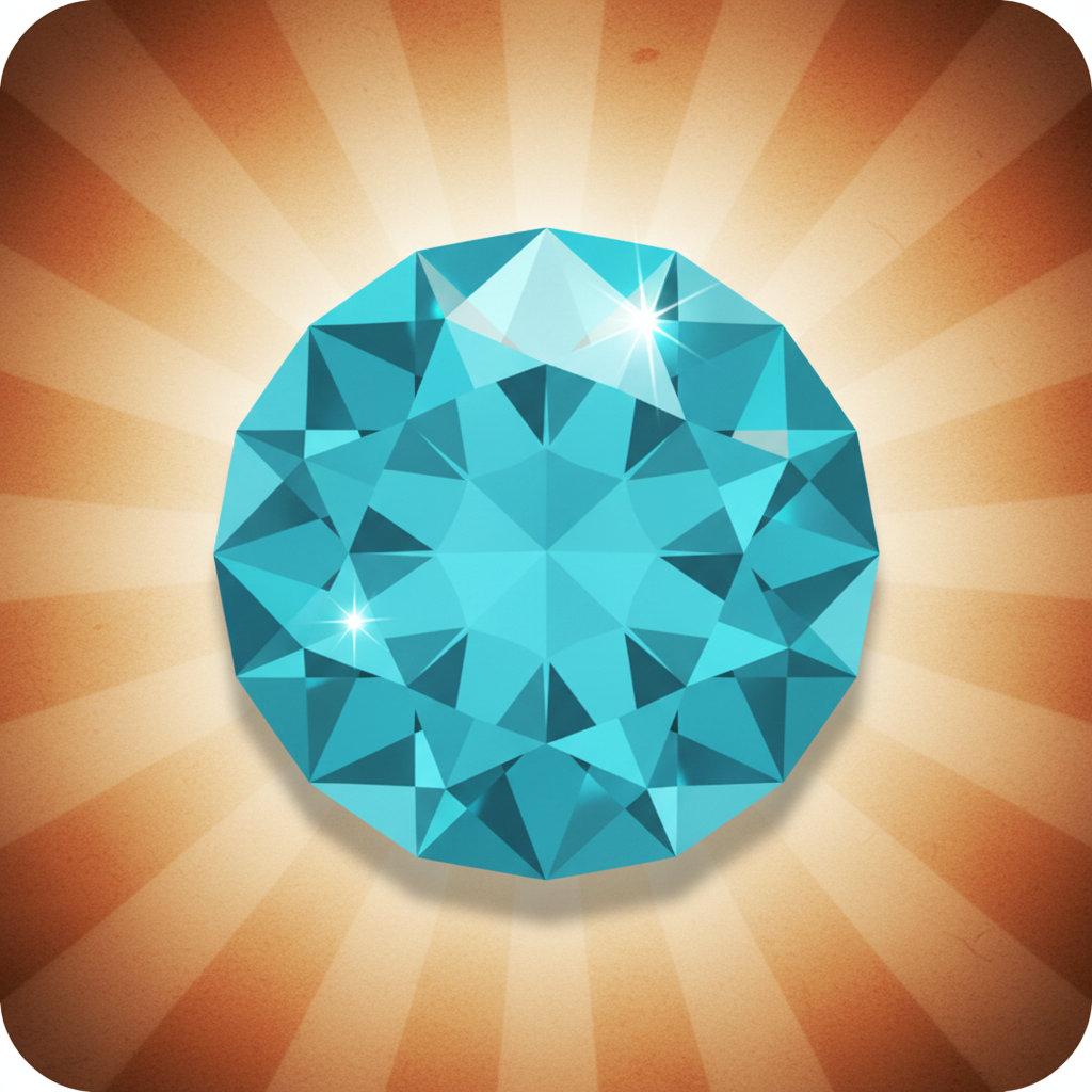 Diamant symbool in Le Cowboy - cyaan blauwe edelsteen met waarden tot 500x