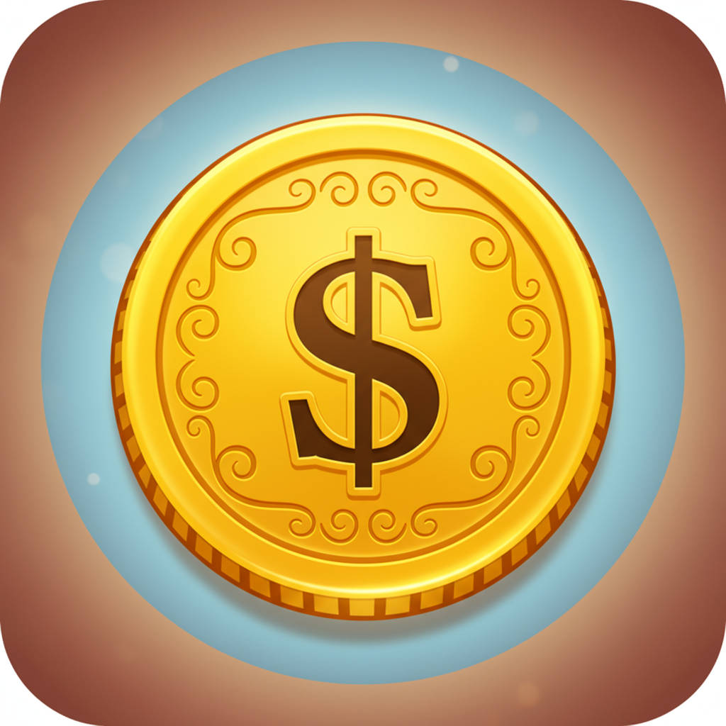 Gouden munt symbool in Le Cowboy met dollarteken en waarden van 25x tot 100x