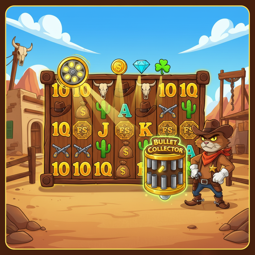 Trail of Trickery bonusronde in Le Cowboy slot met Bullet Collector die kogels verzamelt voor de laatste spin